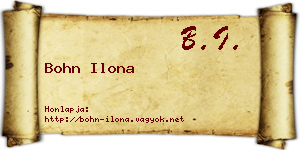 Bohn Ilona névjegykártya
